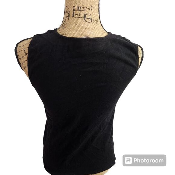 Ann Taylor Loft Sleeveless Sweater Womens SZ Small Ruffle Soft Girl Corporate - Picture 3 of 4